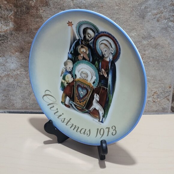 Schmid Hummel Christmas Plate 1973 Che Nativity What A Nativity Decorative Wall - Picture 8 of 10